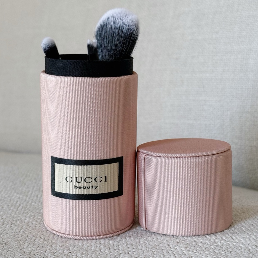 Gucci Beauty Pink Brush Set with Holder